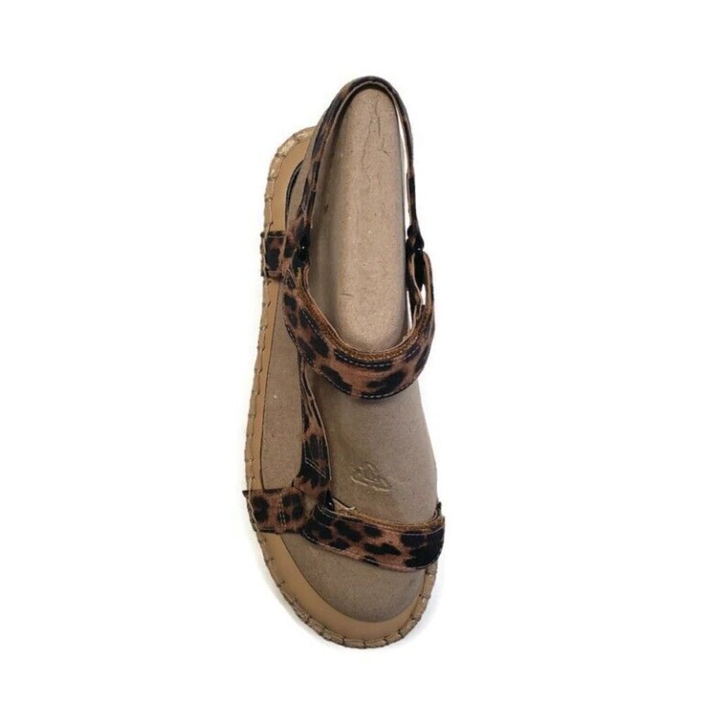 Nine West Womens Size 6 Gaduex2 Espadrille Wedge Open Toe Sandals Brown Leopard - Picture 2 of 8